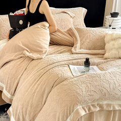 A类高克重秋冬加厚牛奶绒四件套双面加绒宝宝绒防静电保暖床套件