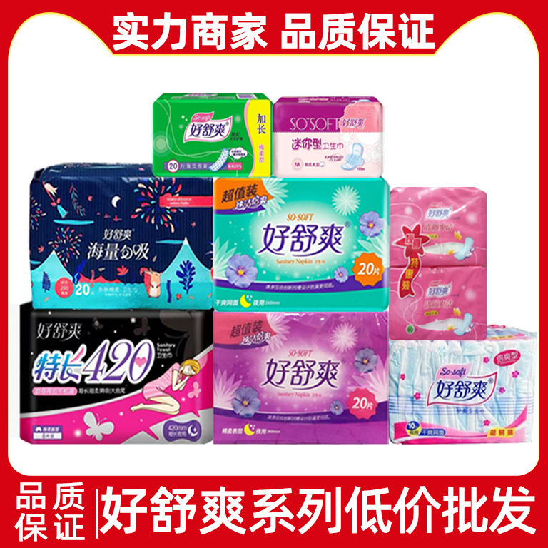 Wholesale Sanitary Napkins in a Whole Box, Dry and Breathable Mesh Surface, Day and Night Use Series, Skin-Friendly and Breathable, for Young Girls, One Box Wholesale
