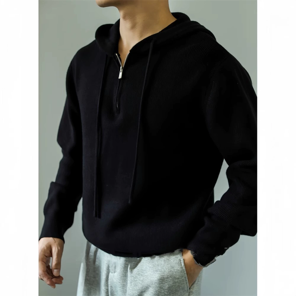 Свитер с капюшоном мужской осенний и зимний стройный подросток простой вязаный свитер прилив ленивый свитер теплая куртка