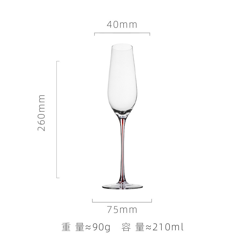 轻奢风酒店专用红丝高脚杯家用水晶玻璃插丝红酒杯勃艮第杯香槟杯|undefined