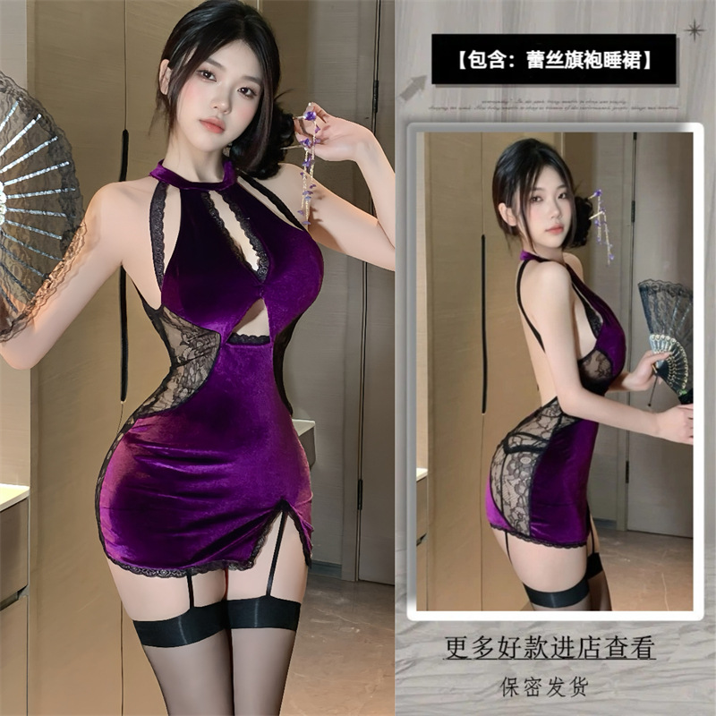 보라색 정장 [잠옷+끈팬티]