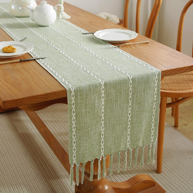 Amazon cross -border striped table flag handmade weaving streaming Su table flag tablecloth TV cabinet coffee table dust cabinet cover