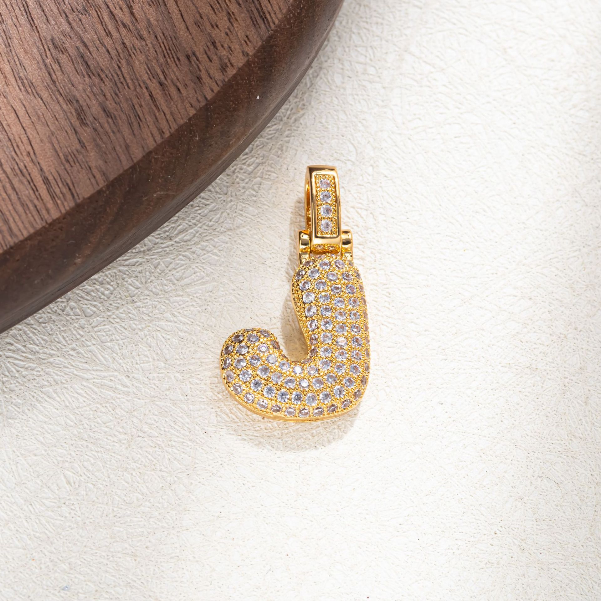 7g Weight Pendant Jewelry Making Type Golden Plated Plating Material Zircon Inlay Material 1 Piece Quantity Casual Occasion Copper Material Letter Pattern Women's Gender Simple Style Style Plating Craft 1 Piece Copper Zircon Letter Pendant 11