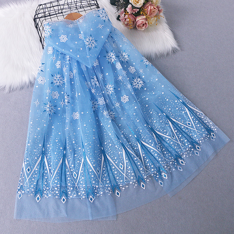 Theatrical Performance New Elsa Princess Frozen Cape for Children's Day Performance Cloak