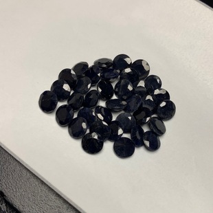 Factory wholesale round 6mm black sapphire bare stone ring surface for copper jewelry