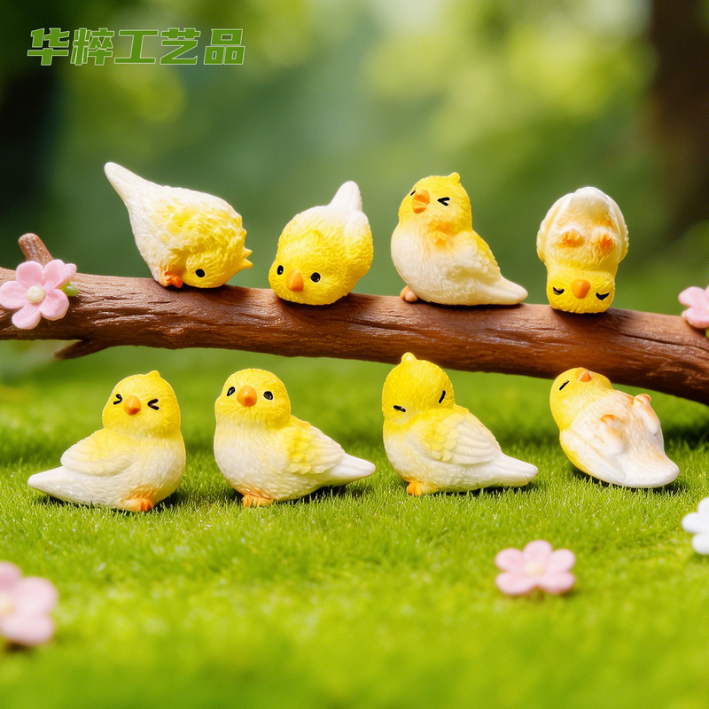 Miniature Landscape Cute Realistic Parrot Figurine Home Car Resin DIY Craft Decoration Desktop Ornament
