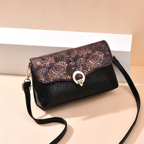 小方包女春季新款翻盖女士单肩包车缝线挎包休闲女包一件代发