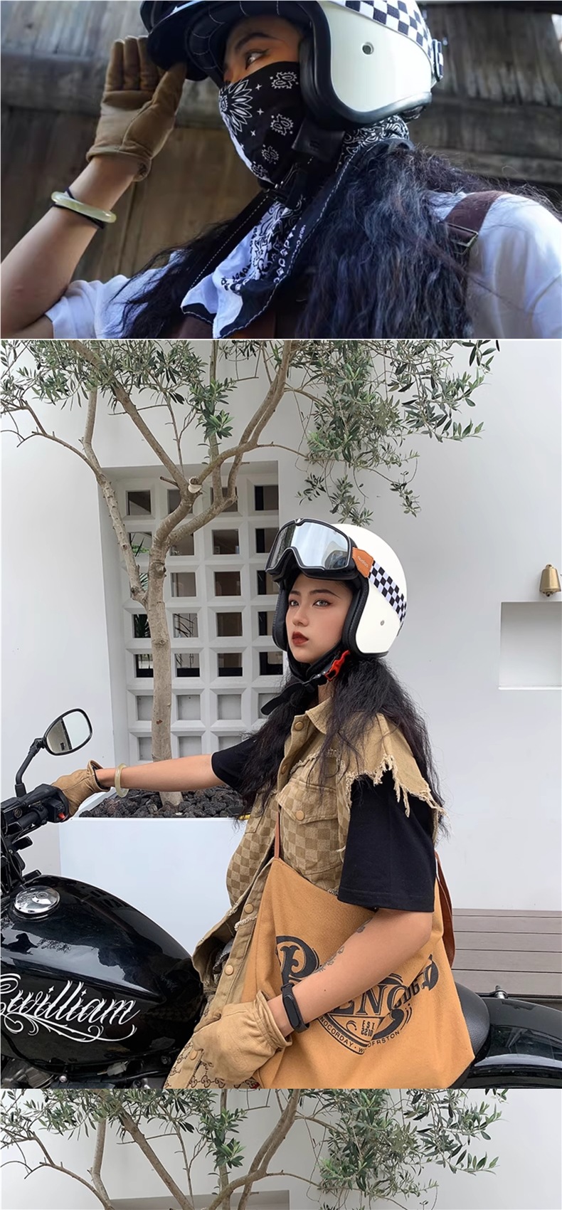 German Qudas Retro Motorcycle Helmet Men's 3C Certified Safety Helmet Four-Season Electric Vehicle Half Helmet Women