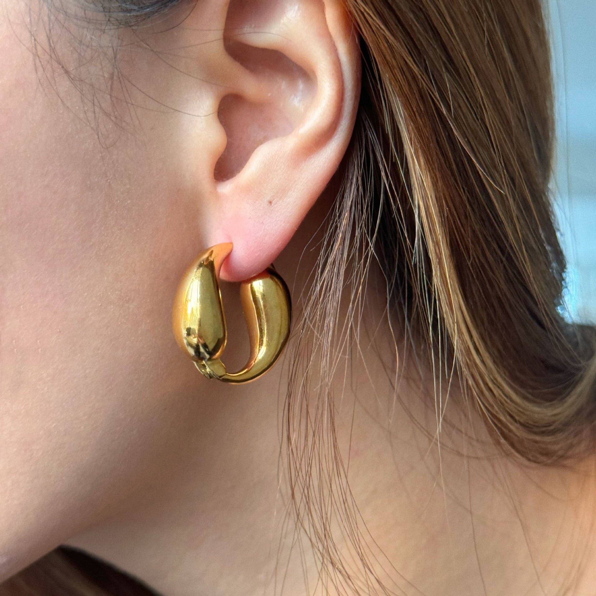 304 Stainless Steel, Titanium Steel Material 1 Pair Retro Geometric Plating Titanium Steel Earrings