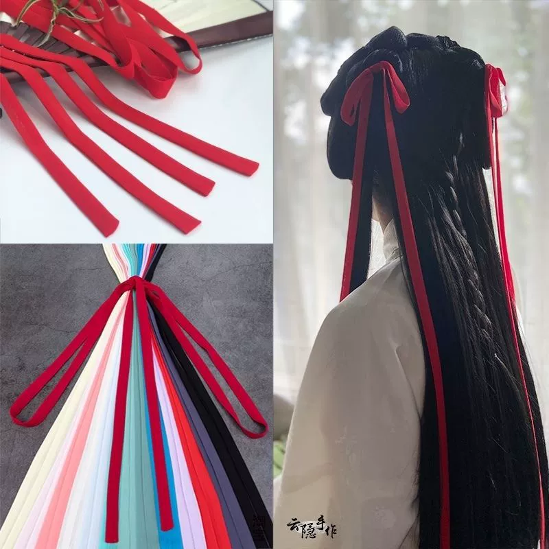 Повязка для волос в древнем стиле, тонкие аксессуары для волос династии Хань, универсальные аксессуары, яркие детские ленты для девочек, красные повязки для волос.