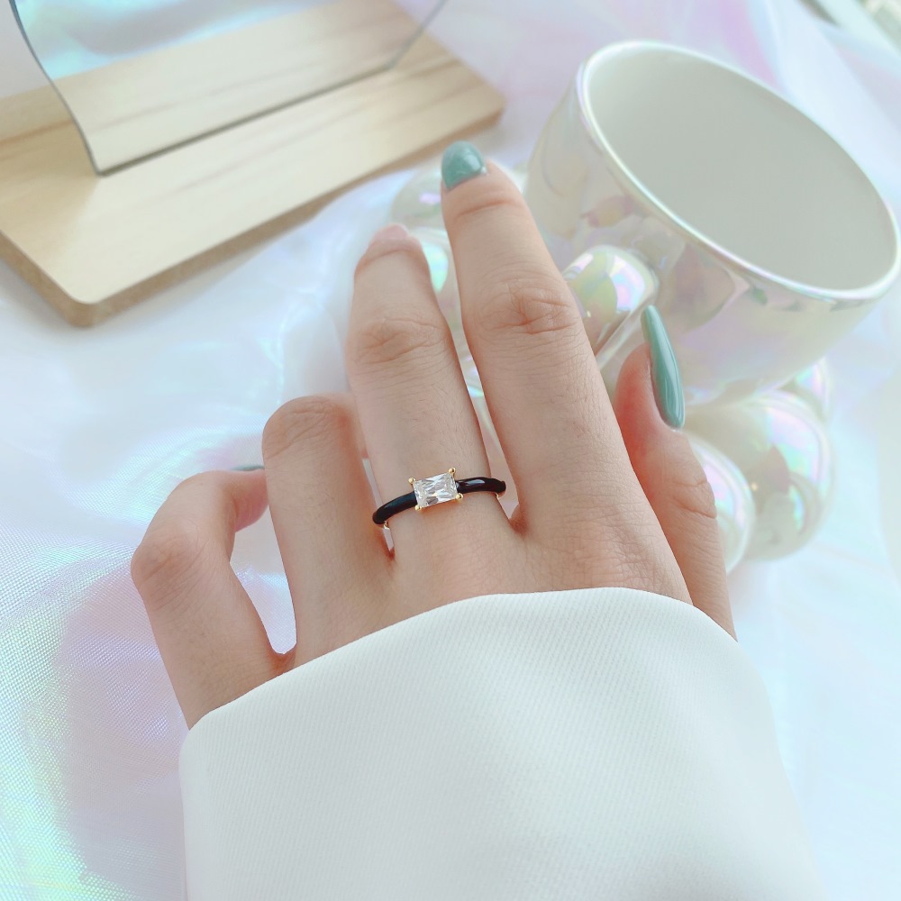 Fashion Geometric Sterling Silver Plating Zircon Open Ring 1 Piece