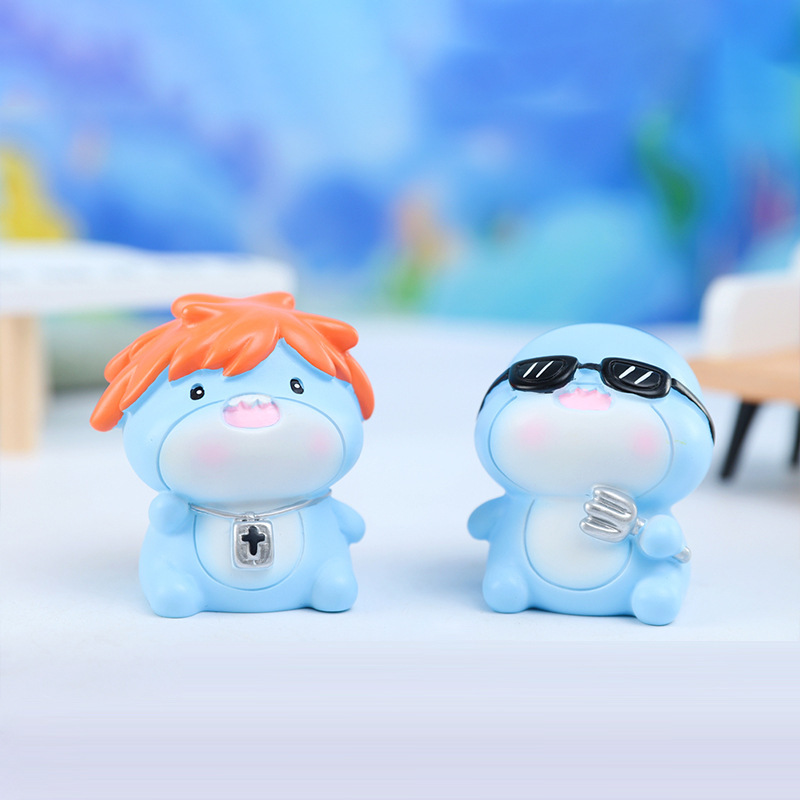 Cute adorable pet shark melon party tide play blind box hand-held peripheral personality furniture decorations a generation of hair