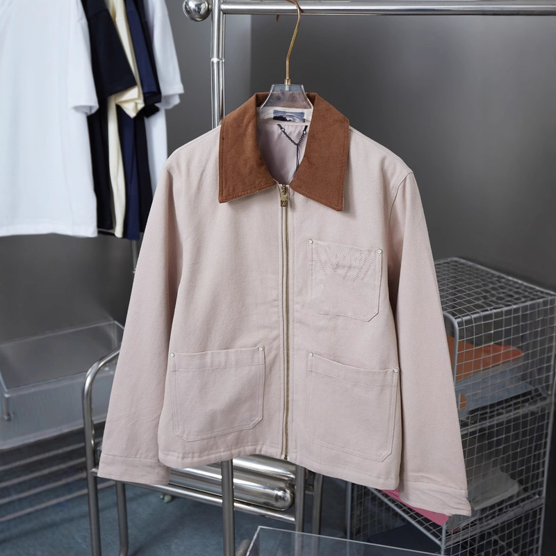 Nanyou 高品質オリジナル標準 2025 早春の新スタイルロバポケット中空刺繍キャンバスワークジャケット男性と女性用|undefined