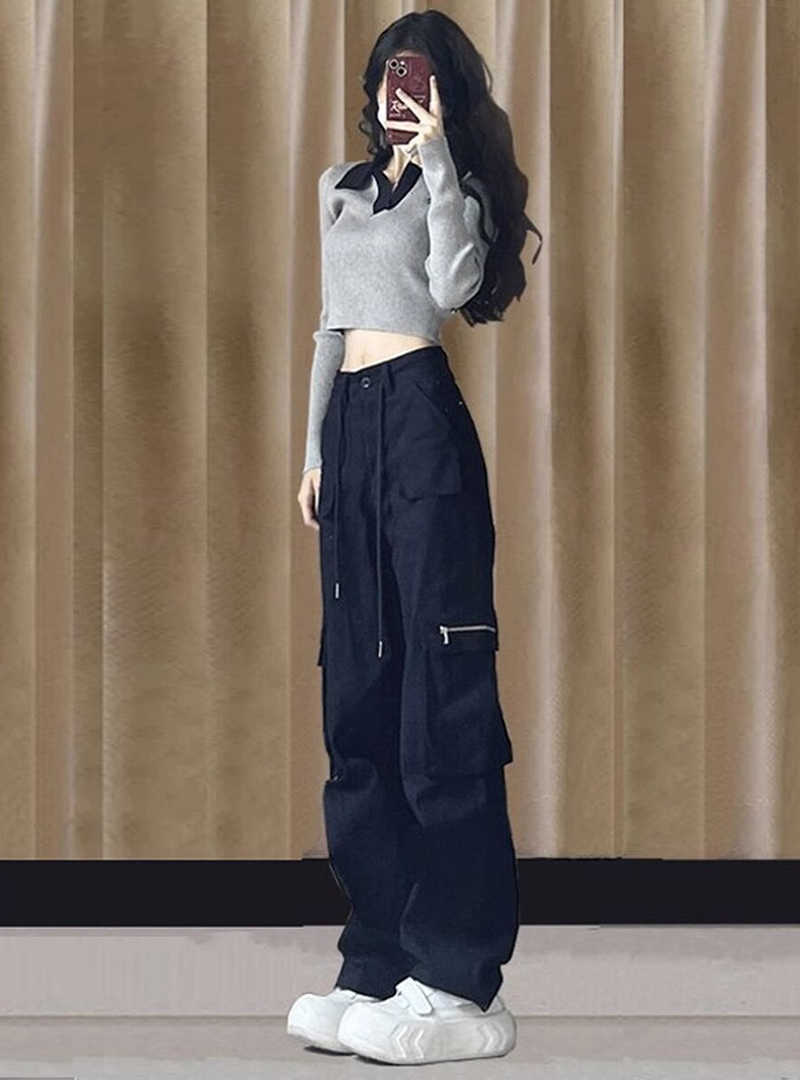 2024 가을과 겨울 2024 새로운 봄과 가을 짧은 캐주얼 바지 트렌디 한 어린이를위한 미국식 힙합 하이 스트리트 바지