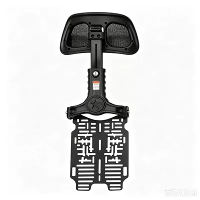 Foldable and retractable backrest for electric vehicles, universal model for Ninebot, Niu, and Tailg, waist-protecting backrest for delivery riders (Electric car rear backrest) - foldable-and-retractable-backrest-with-tail-rack-black