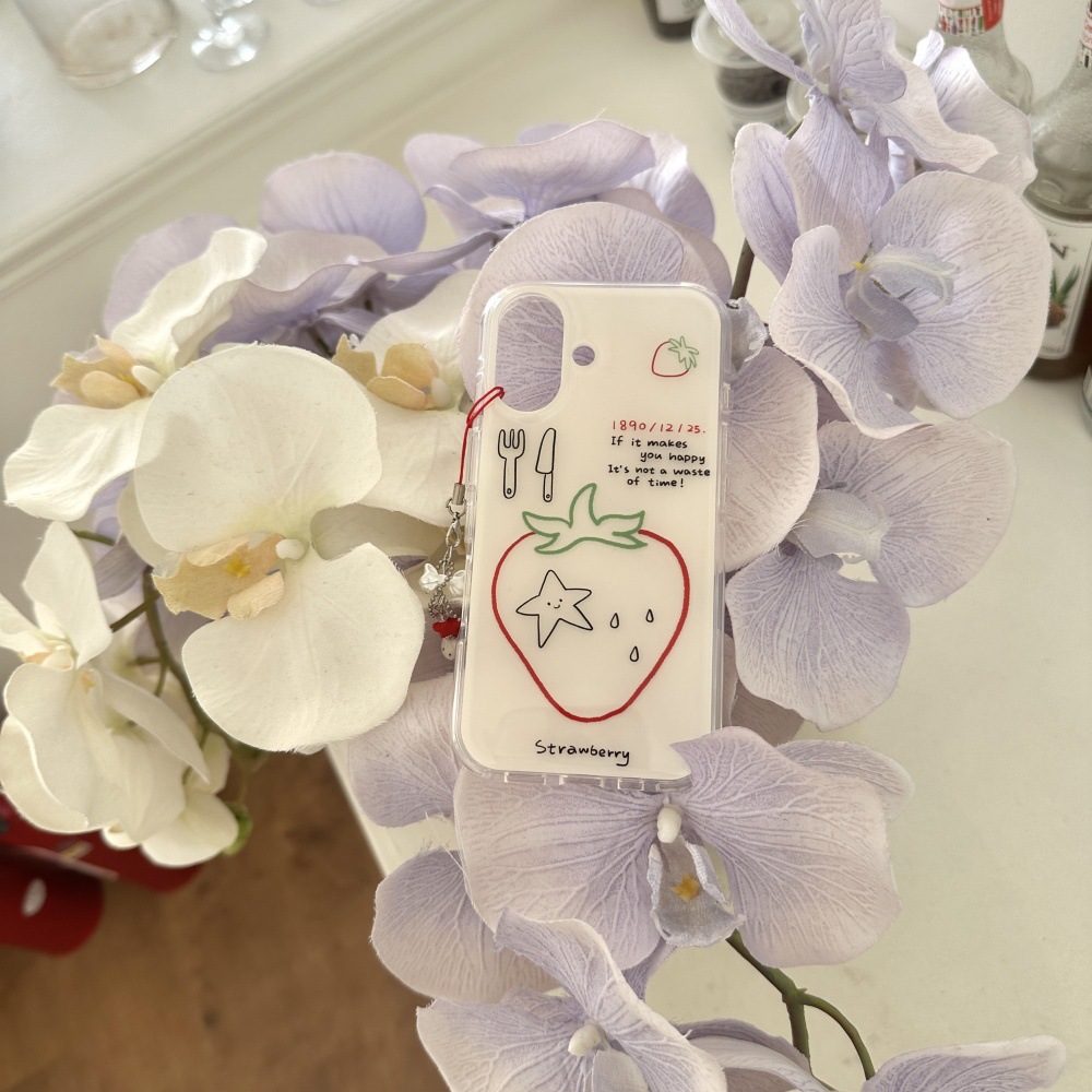 Línea interior simple fresa Inglés apta iphone16ProMax colgante 14 Apple 15P hembra 16 funda para teléfono móvil