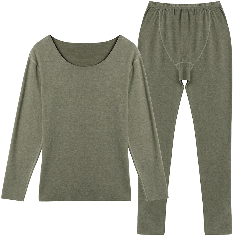 De terciopelo sin costuras ropa interior térmica de los hombres de otoño e invierno forro de lana engrosada ropa de otoño de los hombres ropa interior de color sólido pantalones largos traje de los hombres