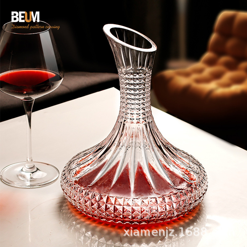 欧式醒酒器红酒家用高端轻奢棱镜葡萄酒分酒器创意高颜值水晶玻璃