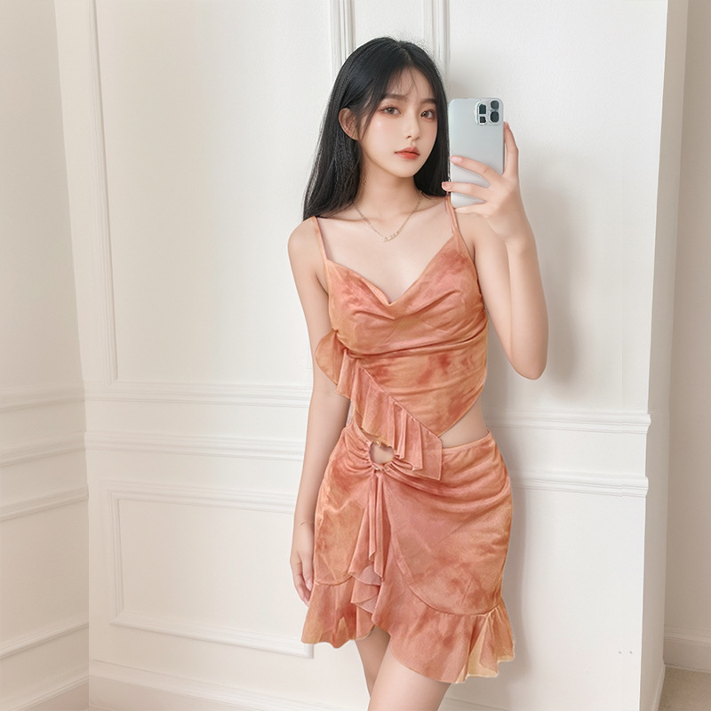 新しいビキニスプリット水着女性のスリーピーススーツハイエンド痩身カバー肉保守的な海辺の休暇温泉水着卸売|undefined