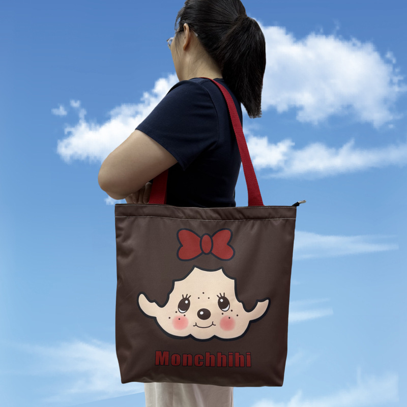 Trendy Monchhichi Monchhii Handbag Shoulder Bag Fashion Tote Bag Large Capacity Canvas Bag Student Shopping Bag