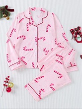 T 75991 Christmas Print Flannel Pajamas ʥ��ӡ��˯�� ��