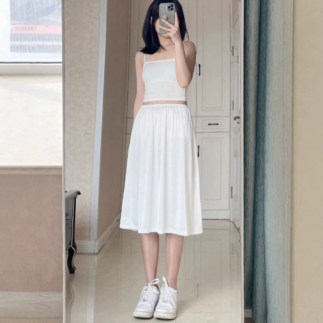 Подкладка юбки, подкладка против воздействия, нижняя часть юбки, защитная юбка средней длины, юбка против прозрачности, внутренняя подкладка с нижней юбкой «лошадиная морда».