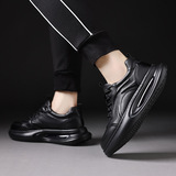 Весенний высокий универсальный кушон на платформе, мужская спортивная повседневная обувь для отдыха, тренд сезона, из натуральной кожи