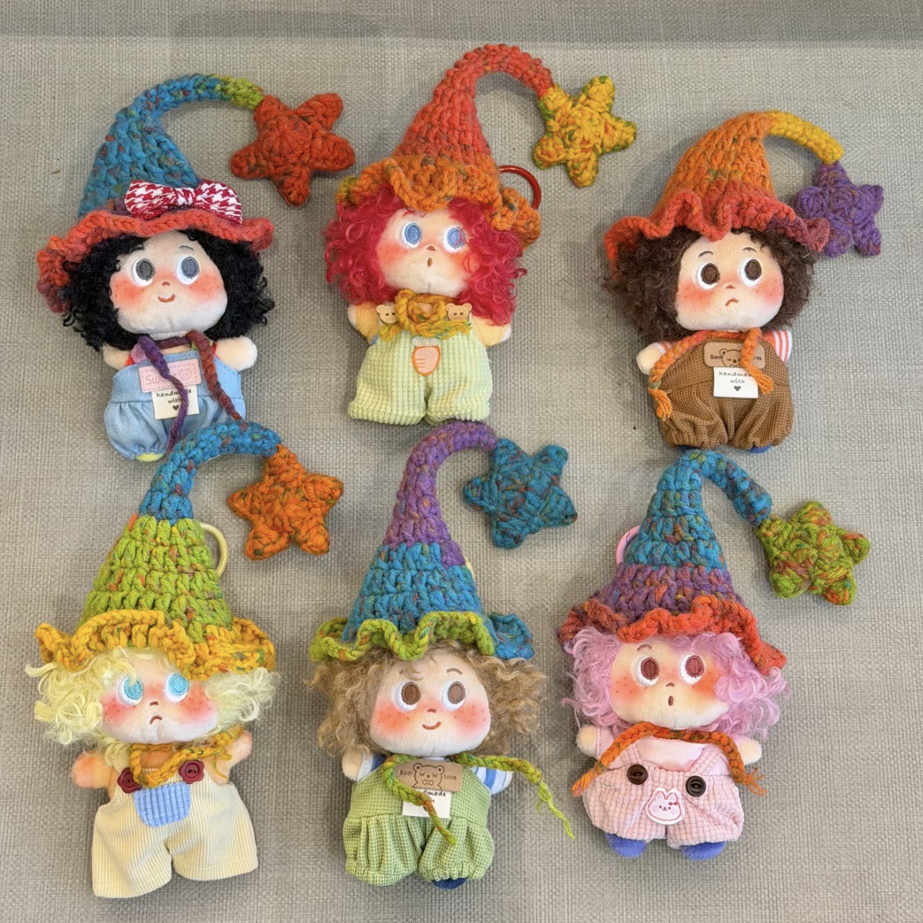 Authentic Setu Dudu Star Hat Afro Hair Bag Pendant Curly Hair Freckles Ugly-Cute Keychain Plush Toy