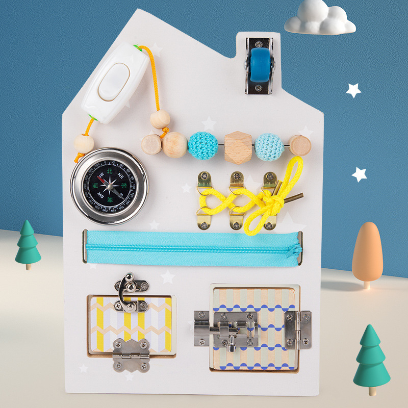 Weiweihu Cross-border car volante música tablero ocupado material didáctico Montessori desbloqueo de madera iluminación rompecabezas juguetes