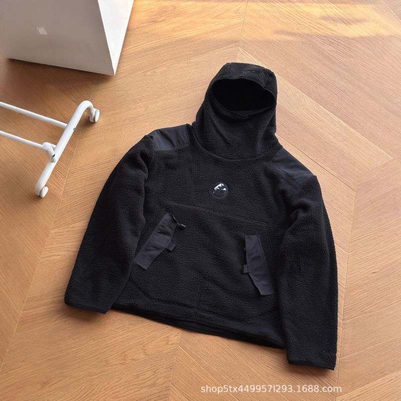Sup Embroidered Logo Fw22 Ski Pullover Long-Sleeved Polar Fleece Sweatshirt Cashmere Hoodie Spliced Sweatshirt Jacket