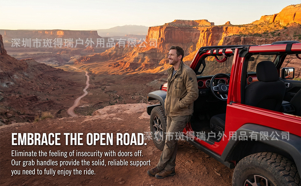 Cross-border in-stock product suitable for JEEP Wrangler roof grab handle, Jeep vehicle paracord woven handle, off-road vehicle interior handle