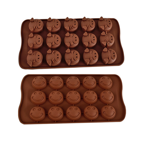Poop silicone chocolate pig head smiley face candy decoration cake baking mold pudding ice tray glue mold