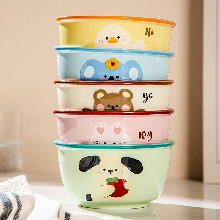 アニマルランド ライスボウル ホーム 2025 新しい誕生日ギフト食器子供用小ボウル個人用かわいい磁器ボウル|undefined