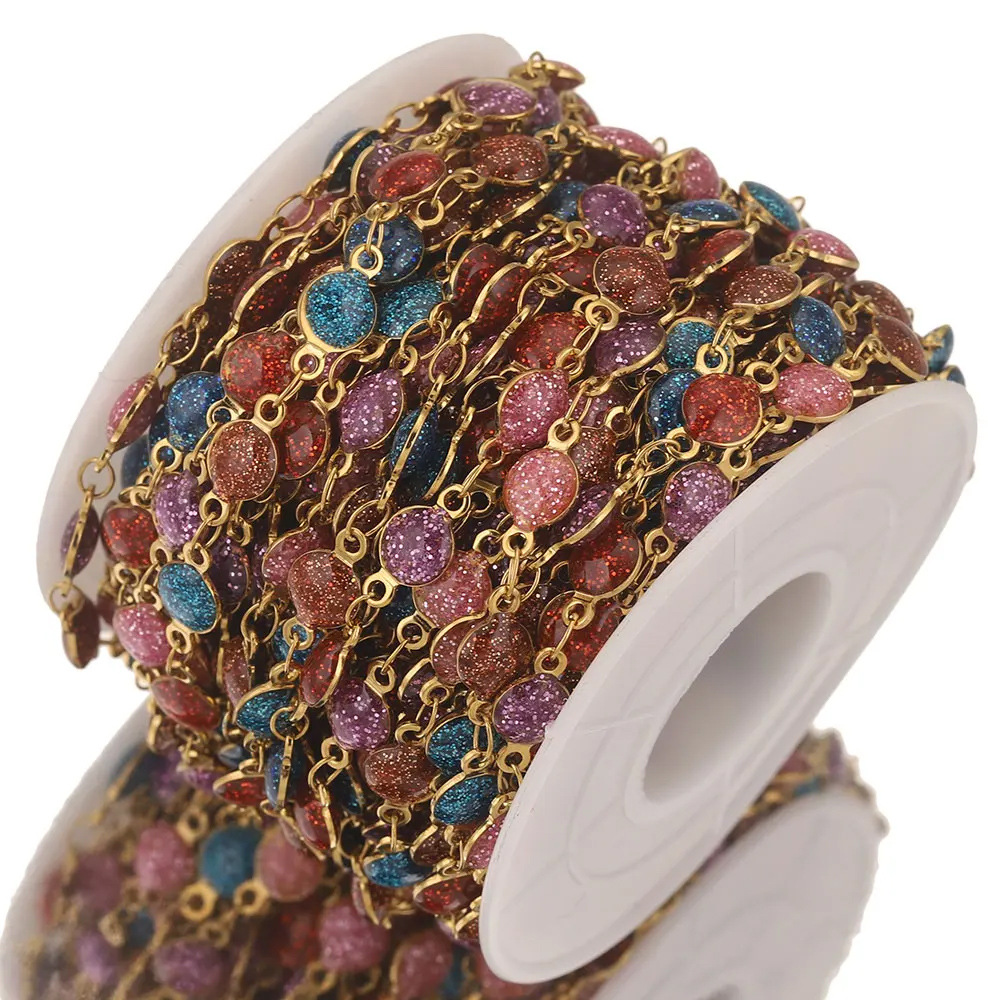 Acero inoxidable goteo de aceite esmerilado cadena hecha a mano 18K vacío galvanoplastia DIY accesorios de la joyería titanio acero collar pulsera fabricación