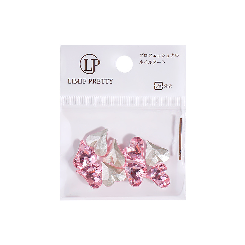 Nuevo flash melocotón corazón amor diamante puntiagudo Fondo diamante K9 accesorios de uñas al por mayor