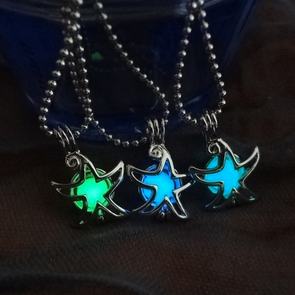 Ins European And American Fashion Women's Handmade Diy Begonia Star Pattern Pendant Personality Multi-color Noctilucent Necklace Women display picture 6