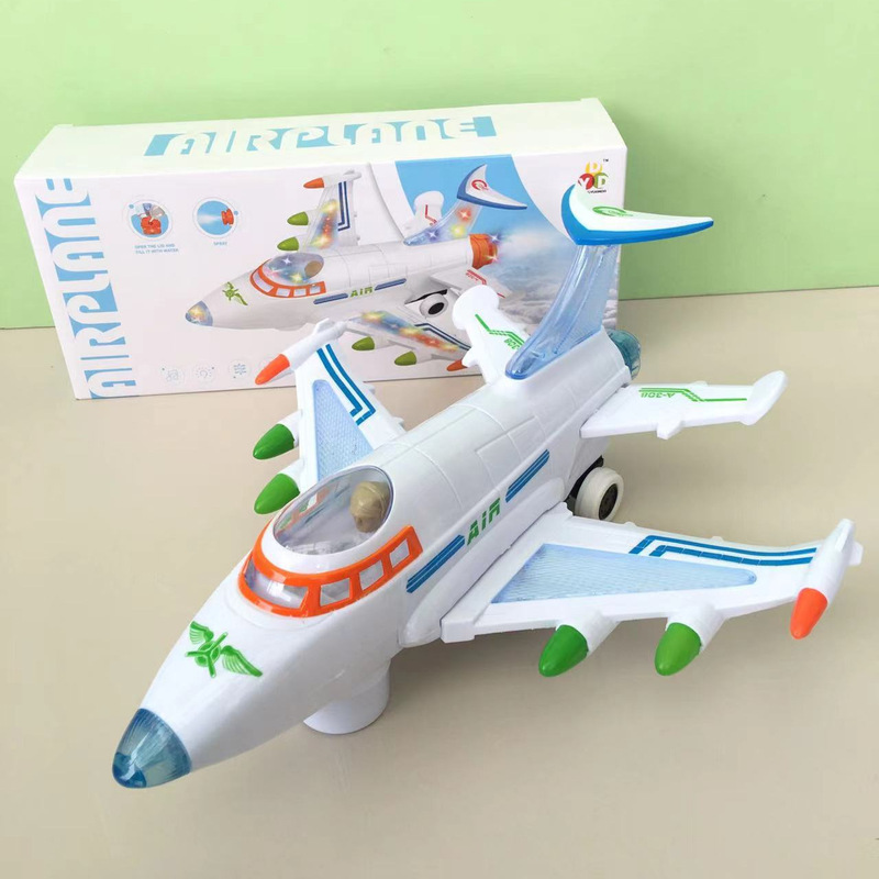 Cross-Border Kidsren's Electric Universal Wheel Aircraft Lighting and Sound Effects Cool Helicopter Fun Cartoon Boy Gift