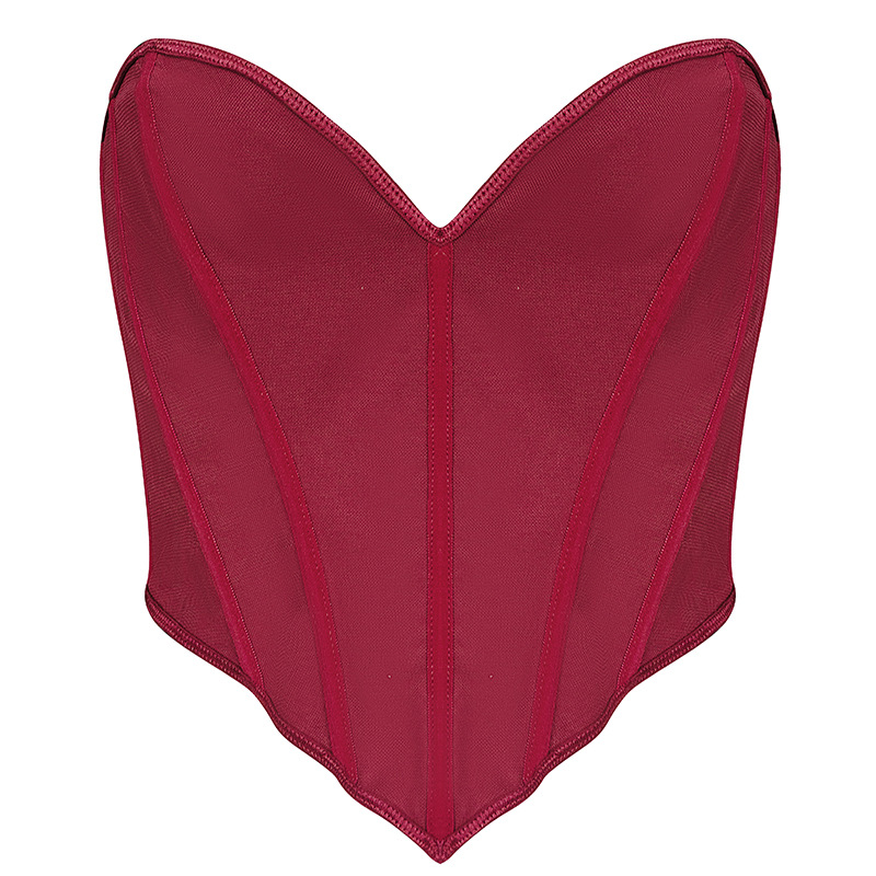 Encuentro de nuevo estilo europeo y americano V-coasted body-shaped inns sexy corsé corte cintura apretada mujer body-shaped top