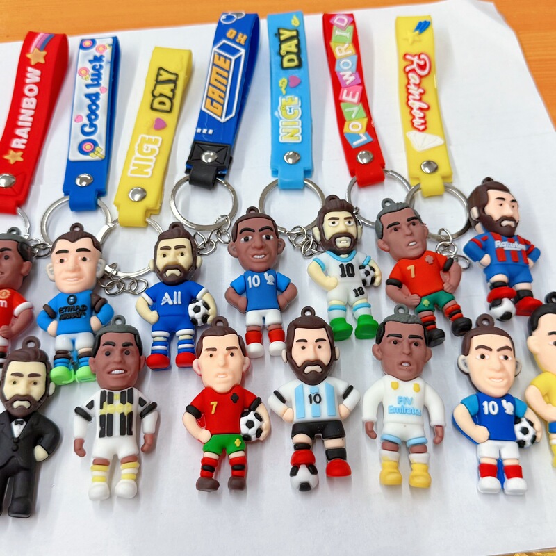 Cross-Border Foreign Trade World Cup Player Messi Keychain 3D Football Star Figurine Car Bag Pendant Gift Cross-Border Foreign Trade World Cup Player Messi Keychain 3D Football Star Figurine Car Bag Pendant Gift