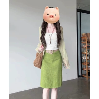 巨好看绝美绿色连衣裙子女夏季2026新款漂亮穿搭一整套装短裙氨纶