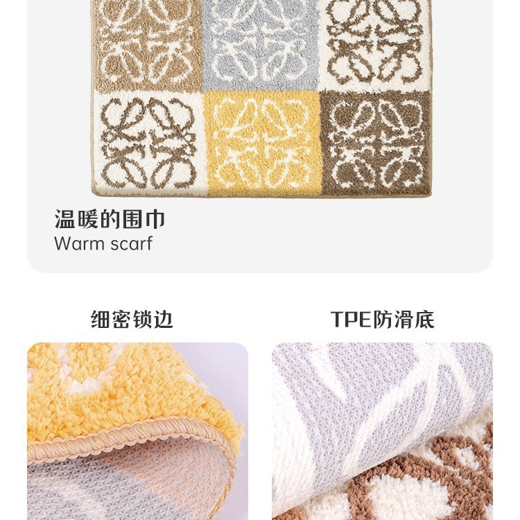 浴室のフロアマット、家庭用吸収性模造カシミアフロアマット、汚れにくくお手入れが簡単、玄関ドアマット、浴室ドア滑り止めマット|undefined
