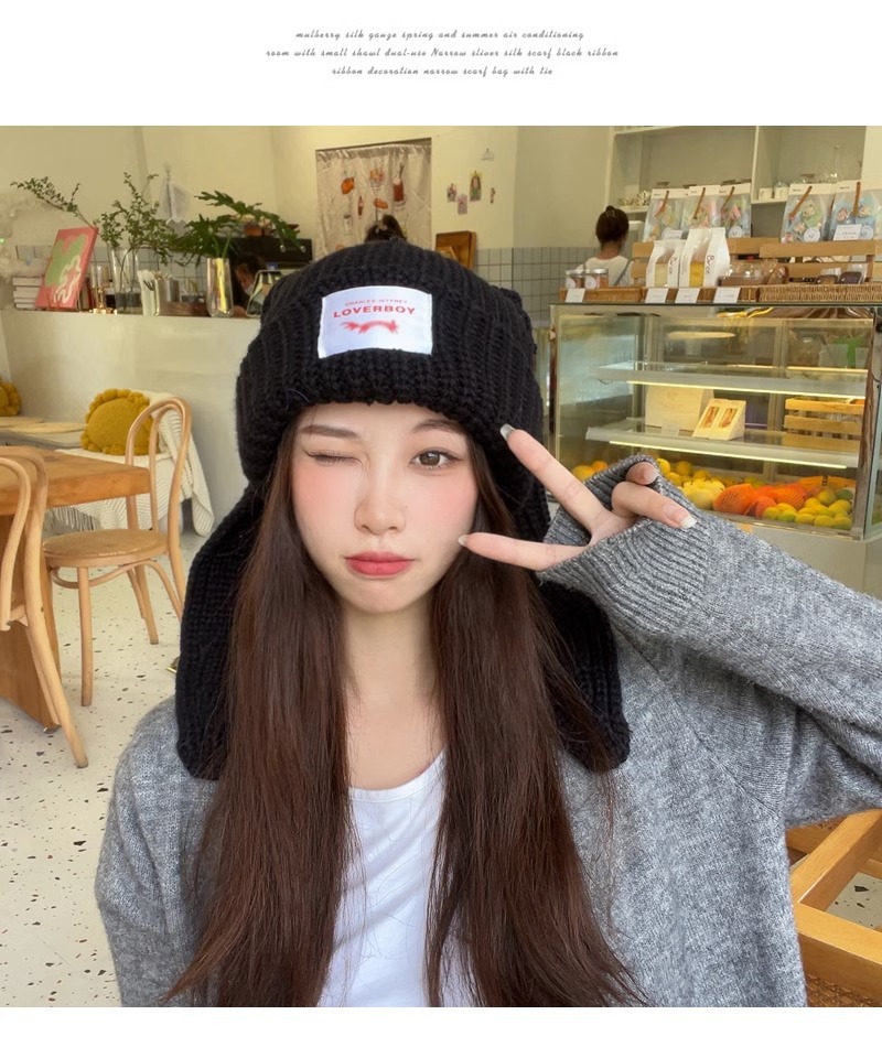 Han China-Chic brand design niche rabbit wool autumn and winter ear protection warm knitted hat children_voghion.com