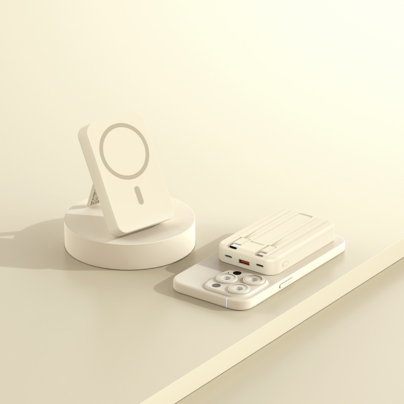 MagSafe 磁気ワイヤレス充電器 10000mAh 急速充電 ケーブル内蔵 モバイルバッテリー カスタム磁気充電|undefined