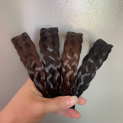 Four-strand braided wig headband for women, crocheted high forehead headband hair accessory, high elasticity strap, teeth anti-slip headband, wholesale