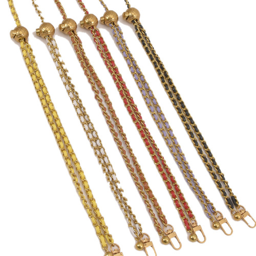 Cross-border wholesale: Customizable small golden ball crossbody chain bags, adjustable leather straps, Chanel-style shoulder strap accessories