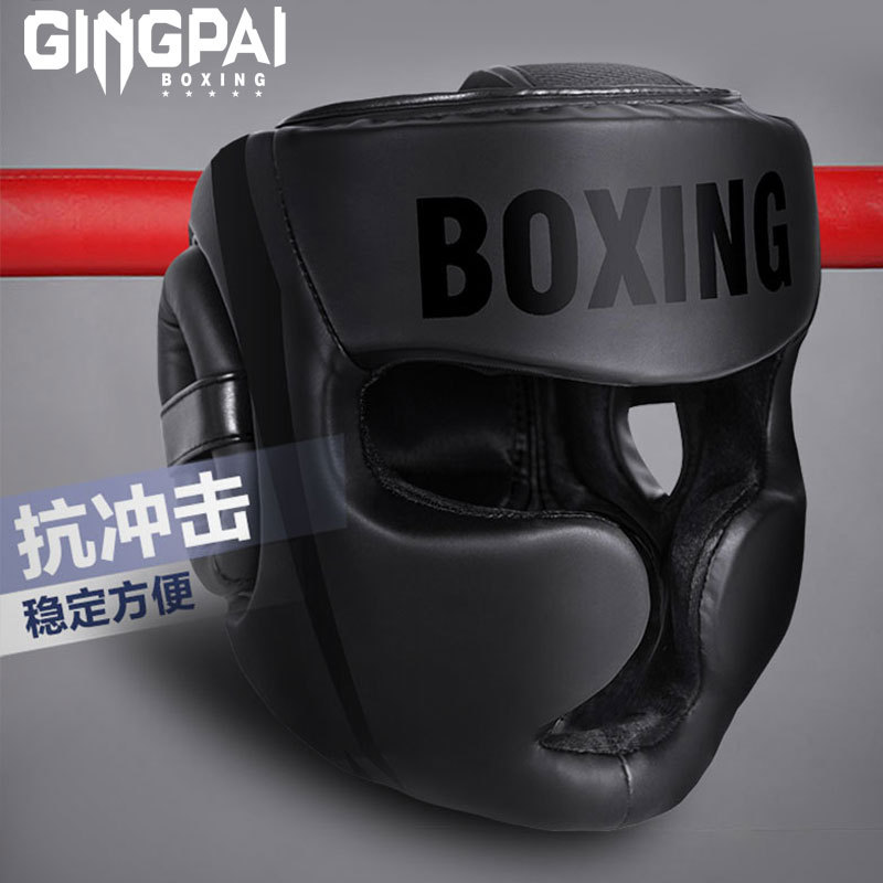 Professional Adult Boxing Helmet Fully Protective Men's and Women's Sanda Muay Thai Monkey Face Head Protection Children's Fighting Training Protective Gear