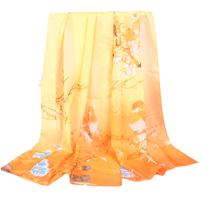 New magpie primrose female chiffon spring and autumn scarf wholesale small scarf shawl scarf female gift factory wholesale