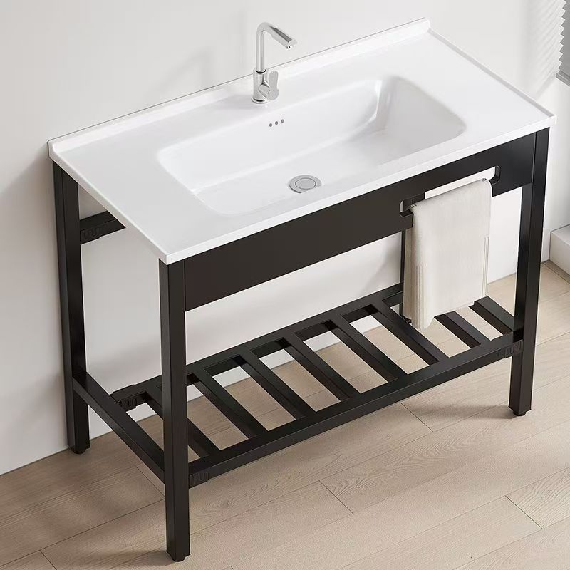 Thickened Splash-Proof and Easy-To-Clean Bathroom Outdoor Balcony Floor-Standing Washbasin Hotel Ceramic Integrated Washbasin