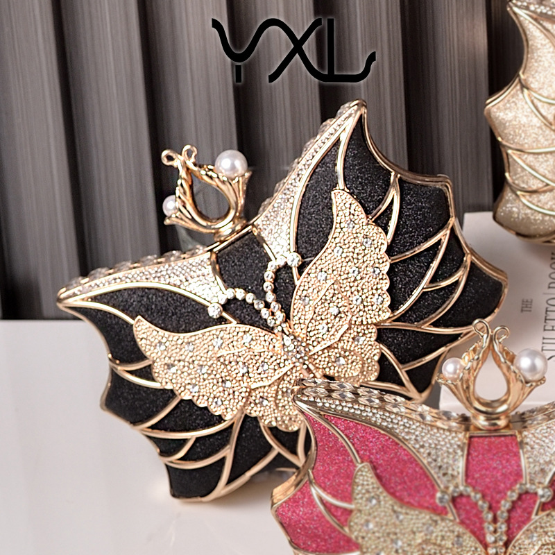 Bolsas de cena de lujo de moda borracha hueca bolsas de fiesta de mariposa bolsas de boda bolsas de mano bolsas de moda europeas y americanas fabricantes de bolsas de mujer