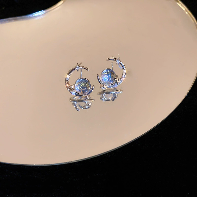Серебряная игла, циркон, серебряные серьги, широкий цветовой диапазон, простой и элегантный дизайн
